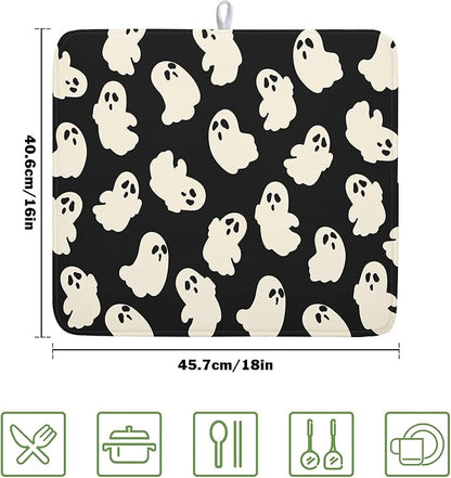 Halloween Ghost Dish Drying Mat 16X18 Inch Spooky Halloween Drying Mat - Image 2