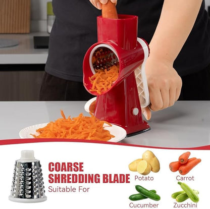 KEOUKE Rotary Cheese Grater Hand Crank Red - Image 3