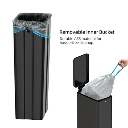 Soft-Close Trash Can with lid，8 Gallon/30L Anti-Fingerprint Stainless Steel - Image 6