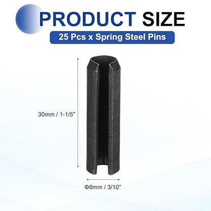 MECCANIXITY 25Pcs Slotted Split Roll Pins 3/10 Inch Dia. 1-1/5 Inch Length 65Mn - Image 2