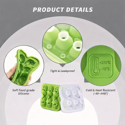 Skull Ice Cube Mold, 6-Cavity Silicone Ice Tray - Image 2