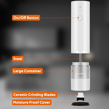 Rechargeable Electric Salt and Pepper Grinder Set, Automatic Pepper Mill - Image 6
