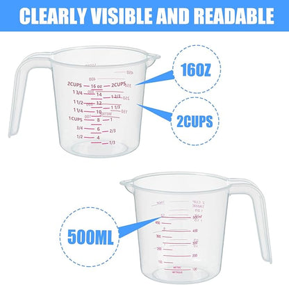 DTDNZKN 3 Pack Measuring Cup Set, Includes 250Ml, 500Ml and 1000Ml Plastic - Image 2