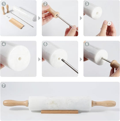 Koville White Marble Rolling Pin - Image 3