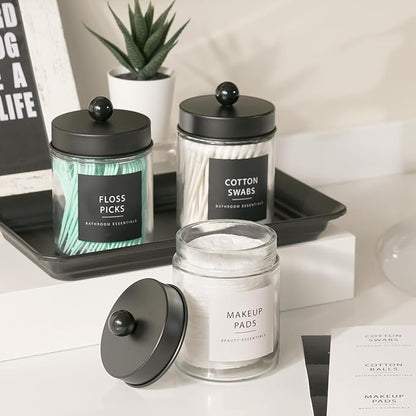 SheeChung 3-Pack Black Glass Apothecary Jars - Image 3