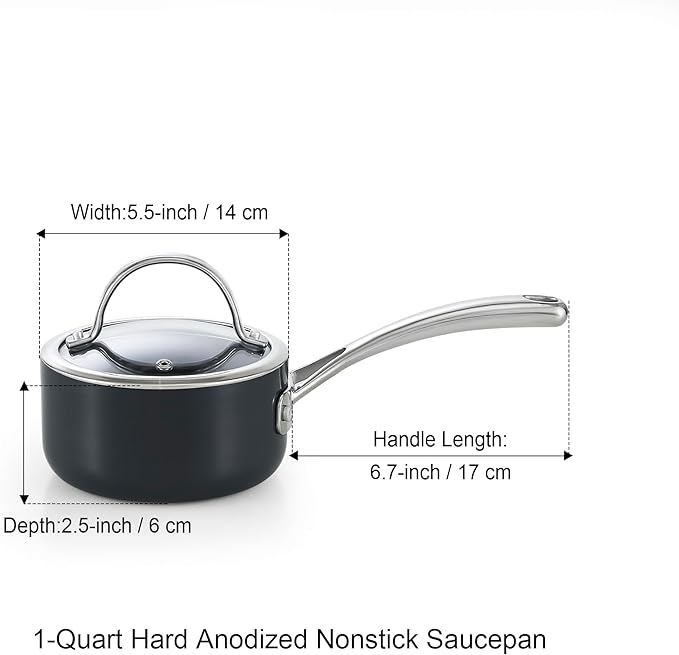 Cooks Standard 1-Quart Saucepan Hard Anodized Nonstick - Image 2