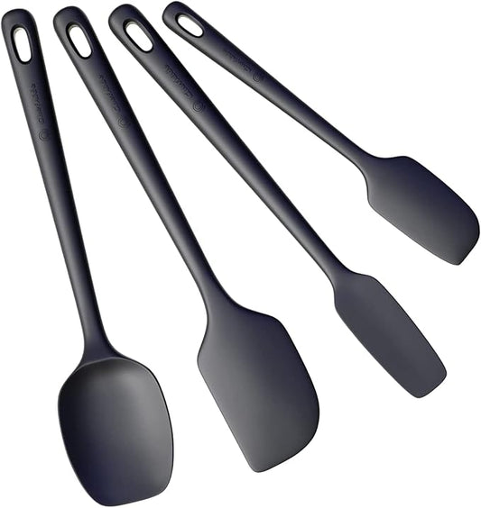 ChefAide 4 Pieces Silicone Spatula Set, Food Grade Rubber Spatula, Upgrade by ChefAide