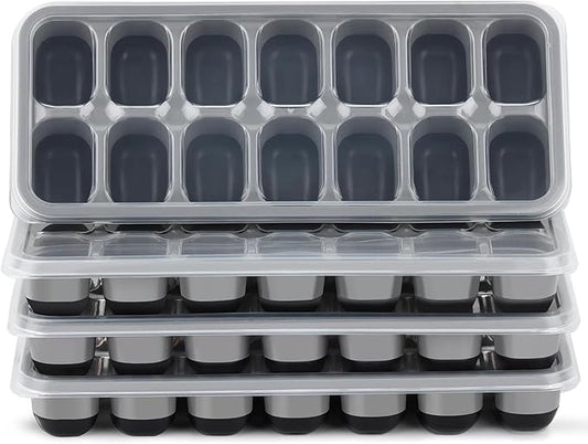 Ice Cube Tray 4 Pack, Easy-Release & Flexible 56 pcs Silicone Ice Cube Trays by Jrisbo