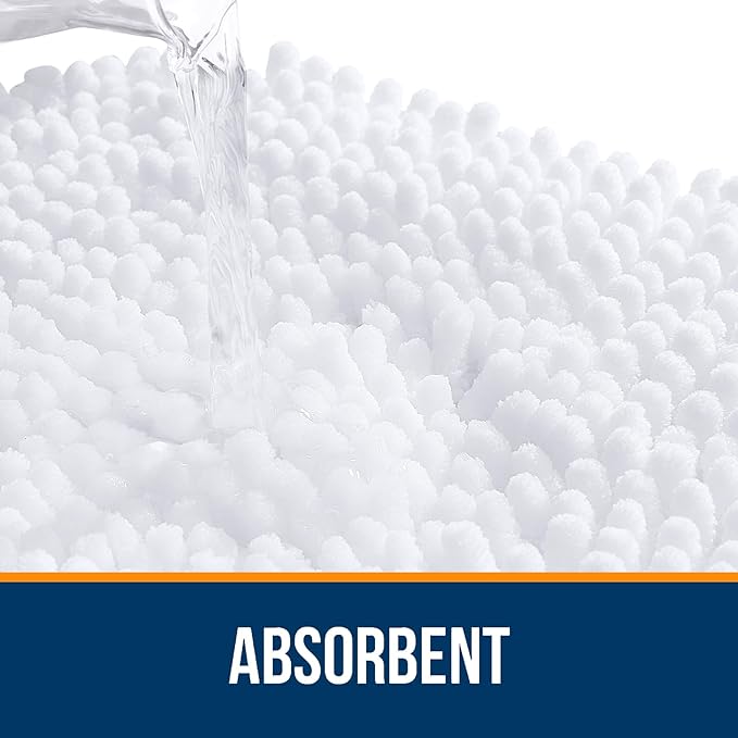 OLANLY Large Bathroom Rugs 45x27, Extra Soft Absorbent Chenille Bath Rugs - Image 4