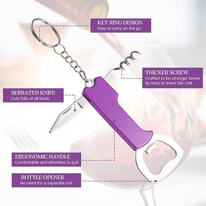 Ziliny 24 Pcs Bottle Opener Keychain Bulk Wine Bottle Beer Opener Keychain - Image 2