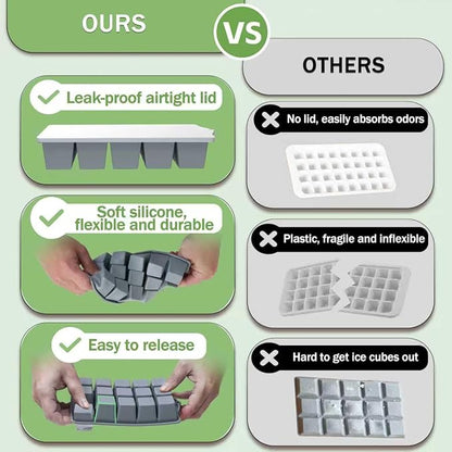Ice Cube Trays for Freezer, 2 Pack Easy Release Slicone Ice Cube Tray - Image 6