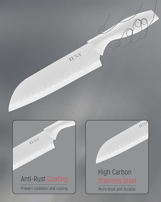 EUNA Knife Block Set, German High-Carbon Stainless Steel Knife Sets - Image 8