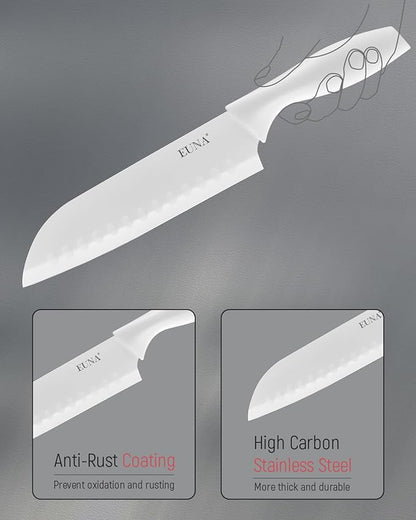 EUNA Knife Block Set, German High-Carbon Stainless Steel Knife Sets - Image 8