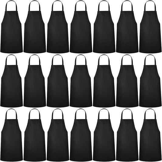 Foaincore Bib Aprons, Unisex Apron No Pocket Bulk Machine Washable Plain Aprons by Foaincore