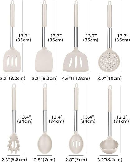 Silicone Cooking Utensil Set, BPA Free Heat Resistant Kitchen Tools - Image 2