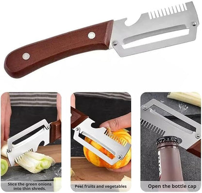 2PCS 3-in-1 Multifunctional Vegetable Peeler, Zero Snag Wooden Peeler, - Image 6
