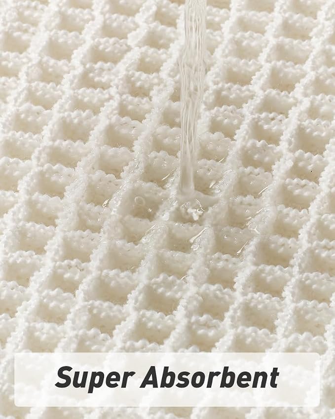 Upgraded Waffle Bath Mats Set of 2, Super Absorbent Non Slip Bath Mats - Image 4