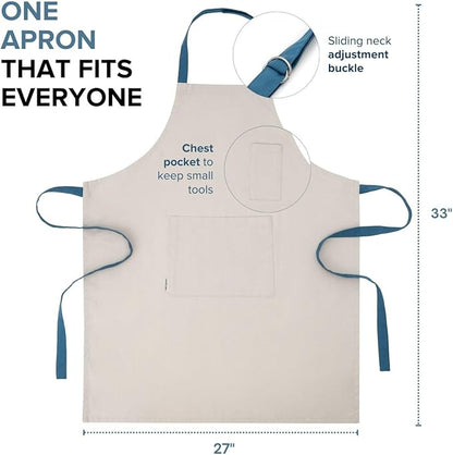 Cotton Canvas Apron for Women & Men – Adjustable Neck Strap & Waist Ties - Image 4
