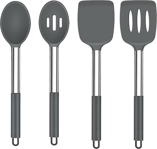 TeamFar Kitchen Utensils, for Non-stick Cookware Flipping, Draining – Gray by TeamFar