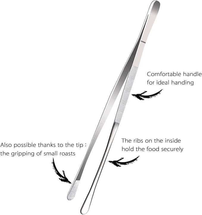 12-Inch Professional Kitchen & Cooking Tweezers Tongs - Image 2
