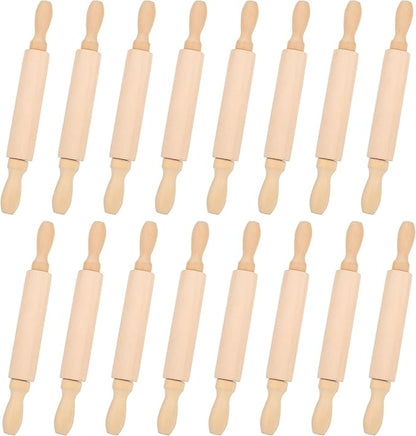 16 Pcs 8 Inch Mini Wooden Rolling Pins Small Wood Rolling Pin Wooden Roller by Unknown