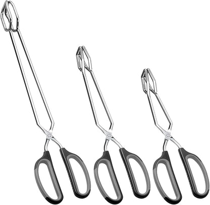HINMAY Stainless Steel Scissor Tongs Cooking Tongs Set by HINMAY