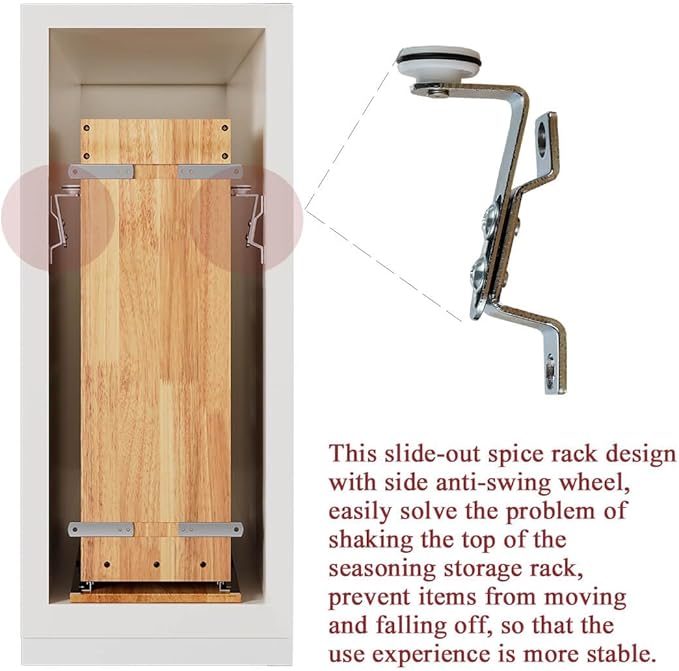 OCG 4-Tier Pull Out Kitchen Cabinet Spice Rack Holder Shelves, spice - Image 6