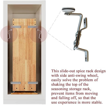 OCG 4-Tier Pull Out Kitchen Cabinet Spice Rack Holder Shelves, spice - Image 6