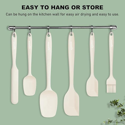 NileHome Silicone Spatula Set, 6 Pieces Food Grade Kitchen Utensils - Image 4