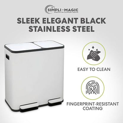 Simpli-Magic 70 Liter / 18.5 Gallon Rectangular Hands-Free Dual Compartment - Image 8
