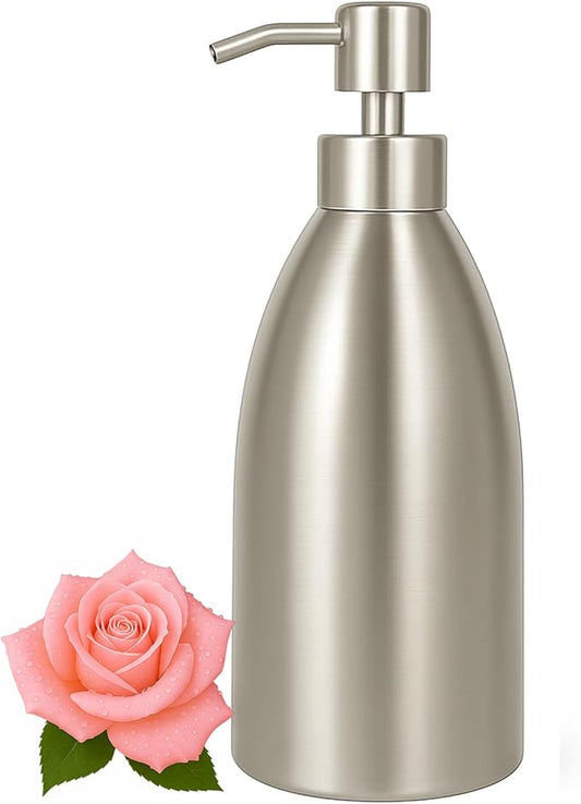 304 Stainless Steel Soap Dispenser 16oz Rust-Proof Liquid Soap Pump Bottle by Emarful