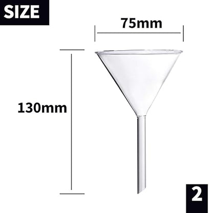 Glass Funnel Set, 50mm & 40mm Diameter - Image 3