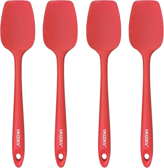 4 Pcs Silicone Spoon Spatula Set, 11.4 In, Food Grade Rubber Spatulas by Unknown
