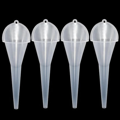 4 Pcs Long Neck Oil Funnel for Automotive, Wide Mouth Plastic Funnel, Long by WeiMeet