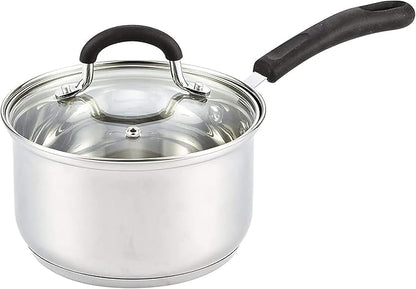 Cook N Home 3 Quart Stainless Steel Saucepan Set by CookNHome