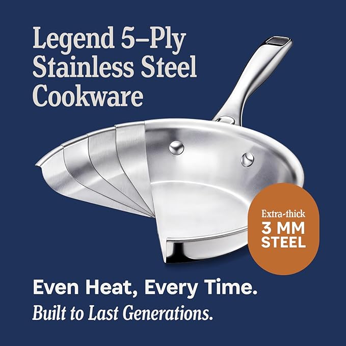 LEGEND COOKWARE 5-Ply Stainless Steel 8-Quart Stock Pot - Image 3