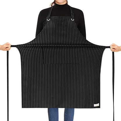 ROTANET Stripe Stretch Apron for Men Women Chef Big and Tall Large Striped by ROTANET