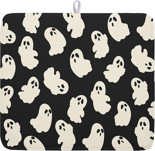 Halloween Ghost Dish Drying Mat 16X18 Inch Spooky Halloween Drying Mat by Kawani