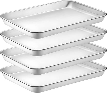 CEKEE 4 Pack Baking Pans Set, Nonstick Stainless Steel Cookie Sheets by CEKEEBakingEasilyHappily