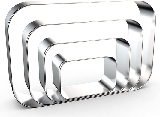 Rounded Rectangle Plaque Cookie Cutter Geometric Set by QAAQS