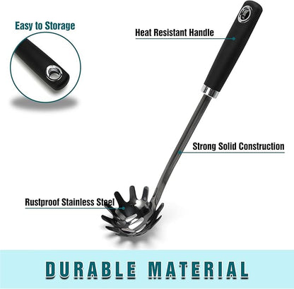 Stainless Steel Spaghetti Spoon, 13 Inch Pasta Server - Image 2