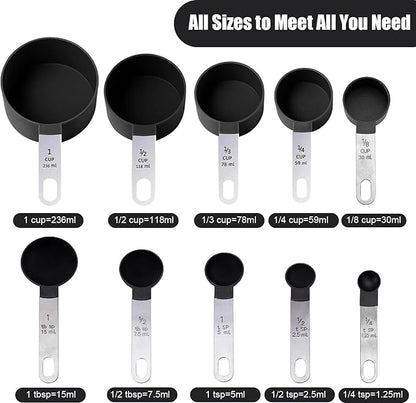 Measuring Cups and Spoons Set, 10-Piece Stackable Kitchen Tools - Image 3