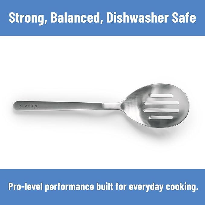Misen Slotted Chef Spoon – Stainless Steel Draining and Serving Spoon - Image 4