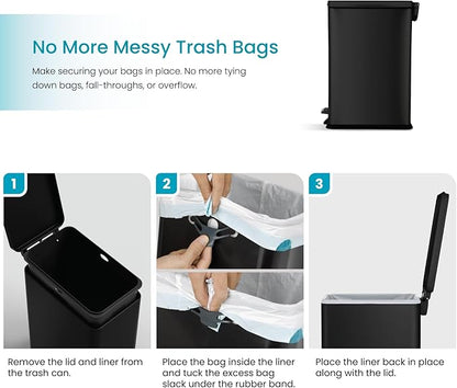Home Zone Living 4 Gallon Slim Kitchen Trash Can - Image 5