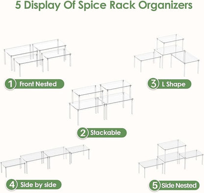 Delamu Clear Kitchen Cabinet Organizer, Stackable Cabinet Shelf - Image 4