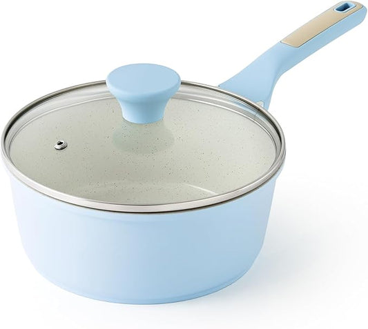 SENSARTE White Ceramic Nonstick Saucepan by SENSARTE