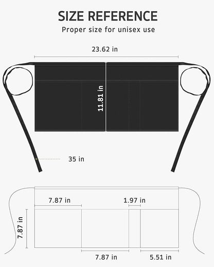 Syntus Server Apron for Men Women, Waitress Waist Apron - Image 2