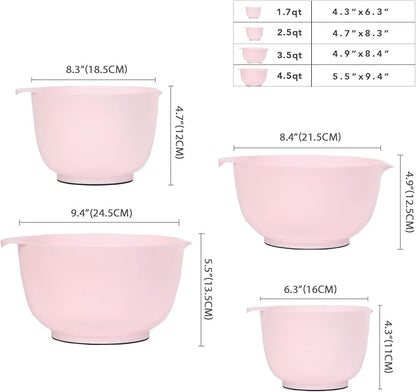 BoxedHome Nesting Plastic Mixing Bowl Set, 4 Piece Mixing Bowl Set - Image 4