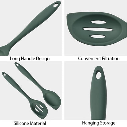 2-Pieces Silicone Cooking Spoon Spatula, Large Serving Spoons - Image 6