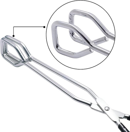 HINMAY 10-Inch Heavy Duty Stainless Steel Kitchen Scissor Tongs - Image 2